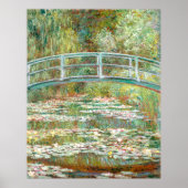 Monet's Brug over een waterpoel Poster (Voorkant)