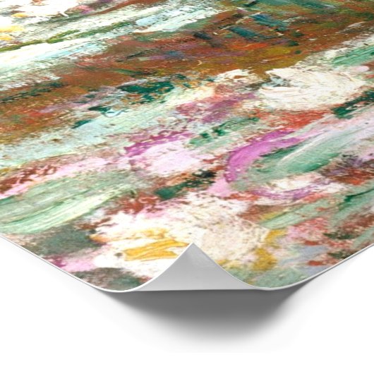 Monet's Brug over een waterpoel Poster (Hoek)