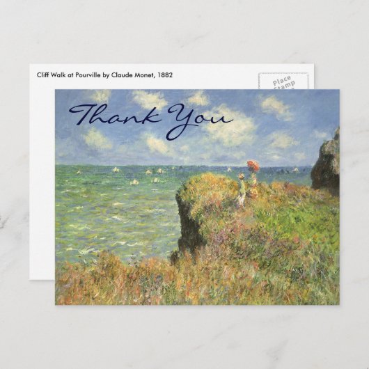 Monet's Cliff Walk in Pourville Briefkaart (Voorkant / Achterkant)