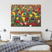 Monet's French Garden bij Giverny kleurrijke tulpe Canvas Afdruk (Insitu (Slaapkamer))