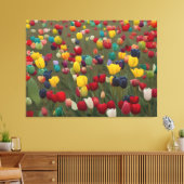 Monet's French Garden bij Giverny kleurrijke tulpe Canvas Afdruk (Insitu (Woonkamer))