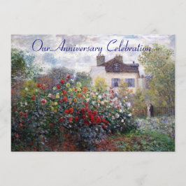 Monet's Garden Flowers Jubileum Invitation Kaart