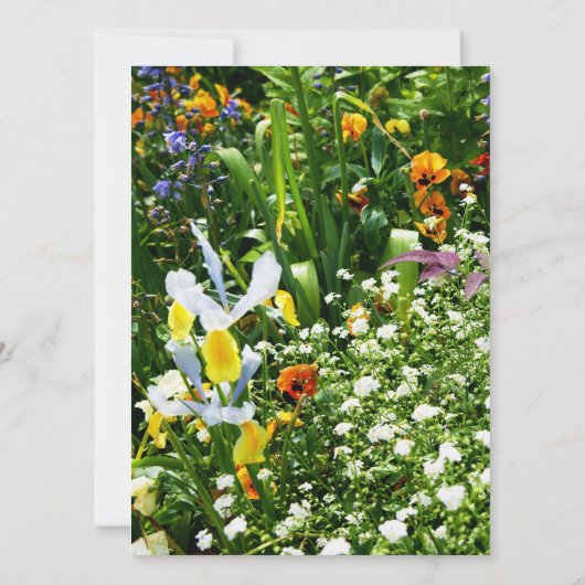 Monet's Garden Flowers Wedding Invitation Kaart (Achterkant)