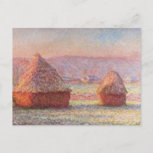 Monet's Haystacks, White Frost, Sunrise Briefkaart