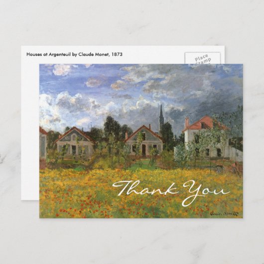 Monet's Houses in Argenteuil Briefkaart (Voorkant / Achterkant)