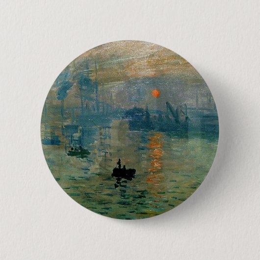 Monet's Impression Sunrise (bodemzweem) - 1872 Ronde Button 5,7 Cm (Voorkant)