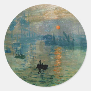 Monet's Impression Sunrise (bodemzweem) - 1872 Ronde Sticker