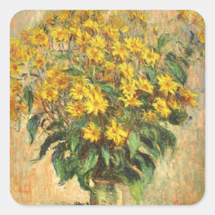 Monet's Jerusalem Artichokes Vierkante Sticker