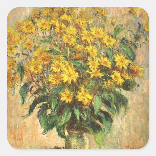 Monet's Jerusalem Artichokes Vierkante Sticker (Voorkant)