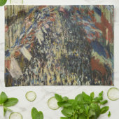 Monet's klassieke viering van de Rue Montorue in P Theedoek (Gevouwen)