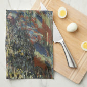 Monet's klassieke viering van de Rue Montorue in P Theedoek (Quarter Fold)