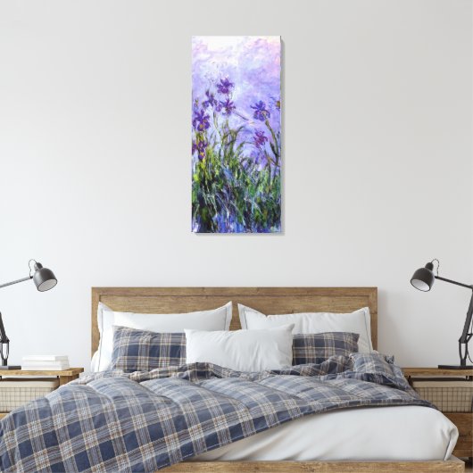 Monet's Lila Irises Canvas Afdruk (Insitu (Slaapkamer))
