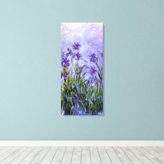 Monet's Lila Irises Canvas Afdruk (Insitu (Houten vloer))