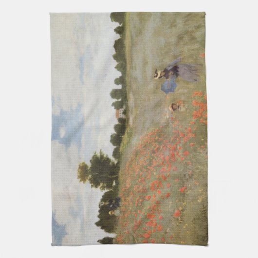 Monet's papaverveld theedoek (Verticaal)