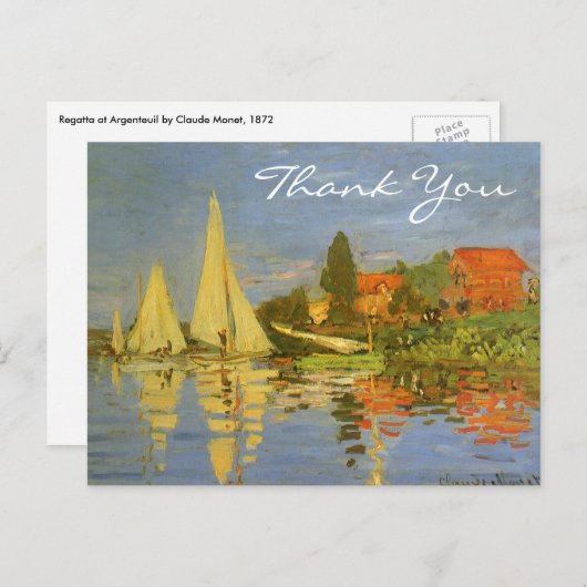 Monet's Regatta in Argenteuil Briefkaart (Voorkant / Achterkant)