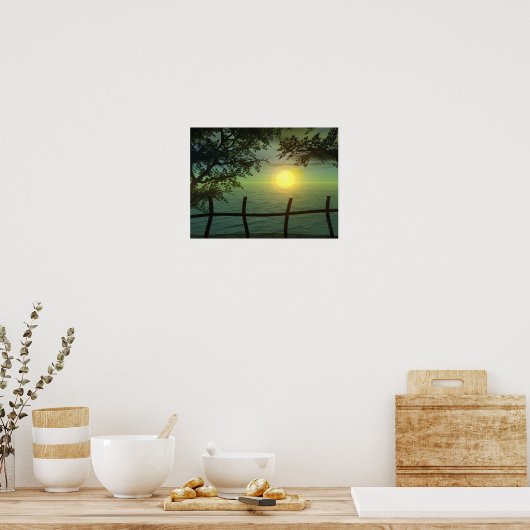 Monet's Sunset Poster (Keuken)