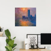 Monet's The Houses of Parliament, Sunset Poster (Thuiskantoor)