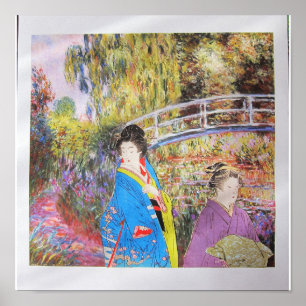 Monet's tuin bezoeken - kunstcollage poster