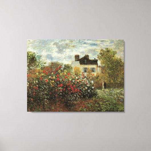 Monets tuin bij Argenteuil van Claude Monet Canvas Afdruk (Voorkant)