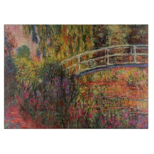 Monet's tuin, groot glazen snijvlak snijplank (Voorkant)