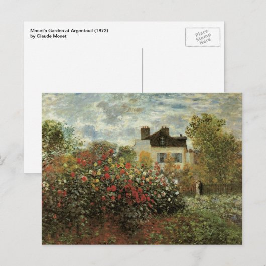Monet's tuin in Argenteuil door Claude Monet Briefkaart (Voorkant / Achterkant)