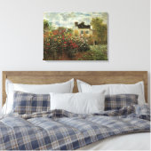 Monet's tuin in Argenteuil door Claude Monet Canvas Afdruk (Insitu (Slaapkamer))