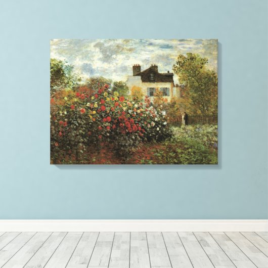 Monet's tuin in Argenteuil door Claude Monet Canvas Afdruk (Insitu (Houten vloer))