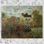 Monet's tuin in Argenteuil door Claude Monet Legpuzzel<br><div class="desc">De Artiestuin in Argenteuil (een hoek van de tuin met Dahlias) (1873) van Claude Monet is een schilderij van de impressionistische kunst met florale natuur. Een boerderij-huis van een land bevindt zich op de achtergrond. Een stel verliefd loopt langs een romantische tuin in het voorjaar met bloeiende rozen en andere...</div>
