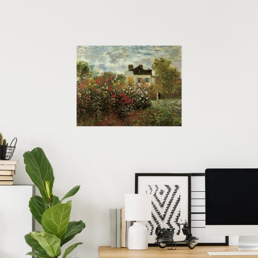 Monet's tuin in Argenteuil door Claude Monet Poster (Thuiskantoor)