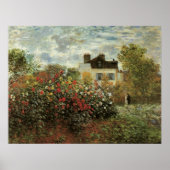 Monet's tuin in Argenteuil door Claude Monet Poster (Voorkant)