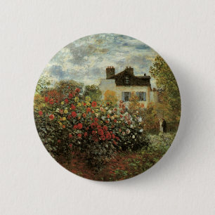 Monet's tuin in Argenteuil door Claude Monet Ronde Button 5,7 Cm