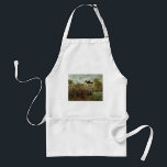 Monet's tuin in Argenteuil door Claude Monet Standaard Schort<br><div class="desc">De Artiestuin in Argenteuil (een hoek van de tuin met Dahlias) (1873) van Claude Monet is een schilderij van de impressionistische kunst met florale natuur. Een boerderij-huis van een land bevindt zich op de achtergrond. Een stel verliefd loopt langs een romantische tuin in het voorjaar met bloeiende rozen en andere...</div>