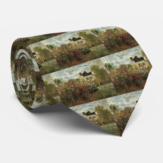 Monet's tuin in Argenteuil door Claude Monet Stropdas (Opgerold)