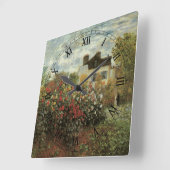 Monet's tuin in Argenteuil door Claude Monet Vierkante Klok (Hoek)