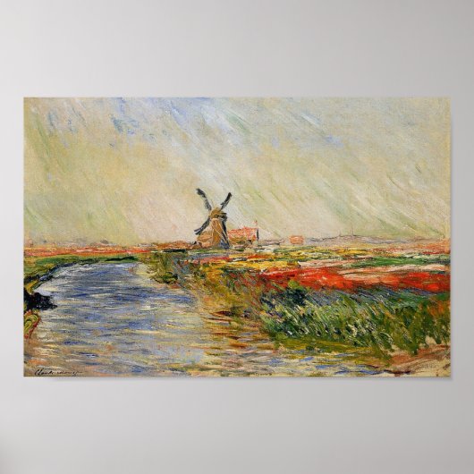 Monet's Tulip Field in Nederland Poster (Voorkant)