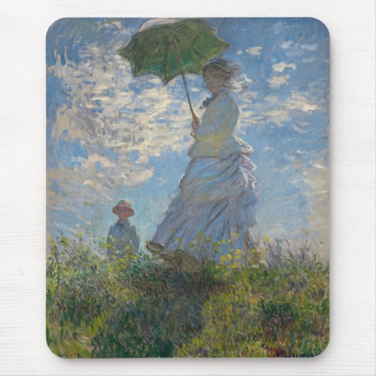 Monet's Vrouw met een parasol Muismat (Voorkant)