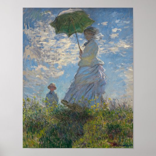 Monet's Vrouw met een parasol Poster (Voorkant)