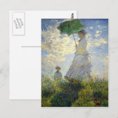 Monet's vrouw met een parasol (The Stroll / Walk) Briefkaart (Voorkant / Achterkant)