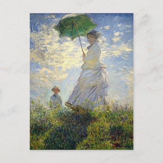 Monet's vrouw met een parasol (The Stroll / Walk) Briefkaart (Voorkant)