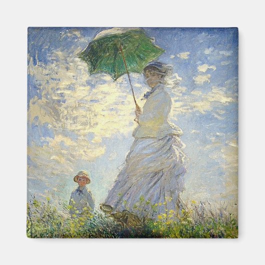 Monet's vrouw met een parasol (The Stroll / Walk) Magneet (Voorkant)