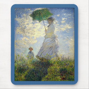 Monet's vrouw met een parasol (The Stroll / Walk) Muismat
