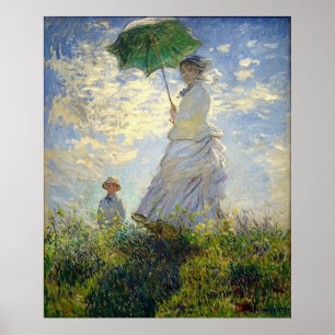 Monet's vrouw met een parasol (The Stroll / Walk) Poster