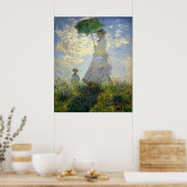 Monet's vrouw met een parasol (The Stroll / Walk) Poster (Keuken)