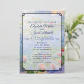 Monet's Water Lelies Kunst Bruiloft Uitnodiging (Staand voorkant)