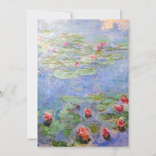 Monet's Water Lelies Kunst Bruiloft Uitnodiging (Achterkant)