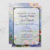 Monet's Water Lelies Kunst Bruiloft Uitnodiging (Voorkant / Achterkant)