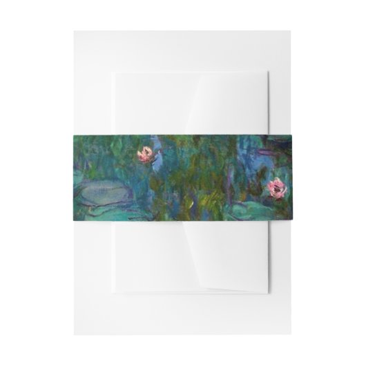 Monet's Water Lelies waterverf Bloemenbruiloft Uitnodigingen Wikkel (Voorkant Voorbeeld)