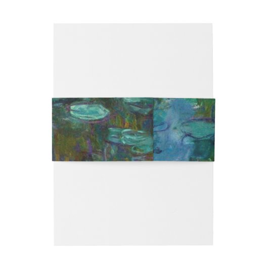 Monet's Water Lelies waterverf Bloemenbruiloft Uitnodigingen Wikkel (Achterkant Voorbeeld)