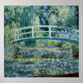 Monet's Water Lilies en Japanse brug Poster