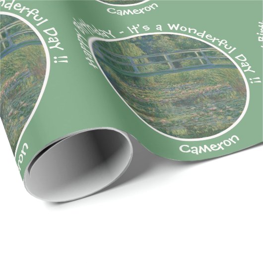 Monet's Water-Lily Pond en Footbridge Party Items Cadeaupapier (Rol Hoek)